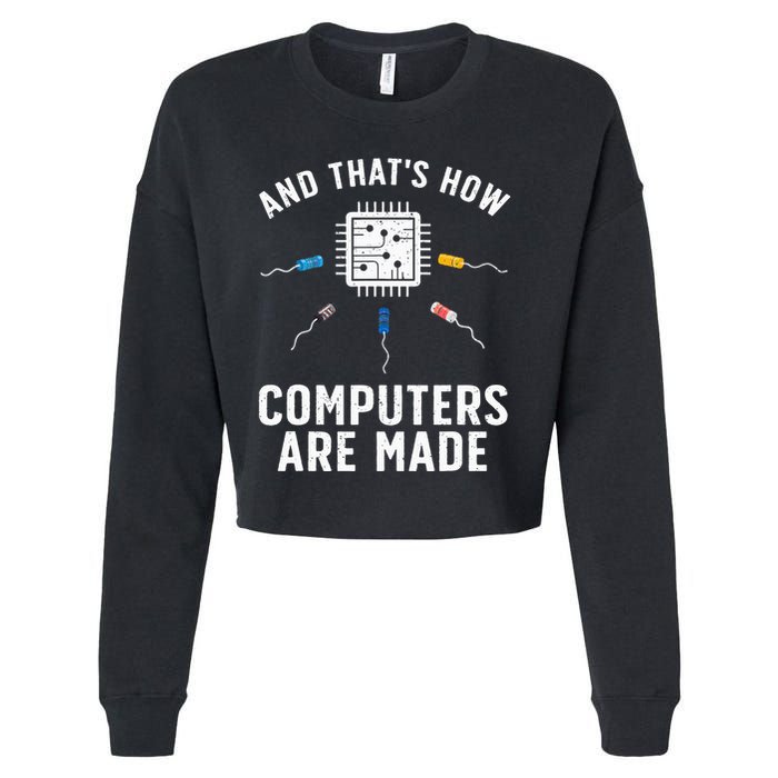 Funny Computer Engineer Design For Chip Resistor Cropped Pullover Crew