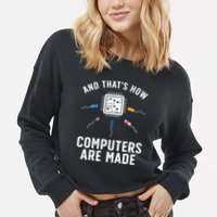 Funny Computer Engineer Design For Chip Resistor Cropped Pullover Crew