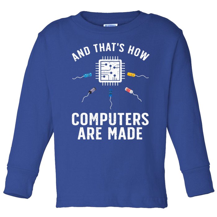 Funny Computer Engineer Design For Chip Resistor Toddler Long Sleeve Shirt