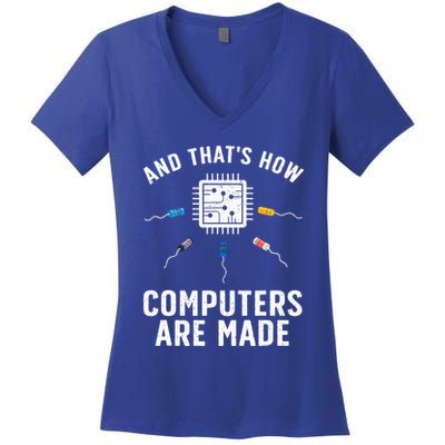Funny Computer Engineer Design For Chip Resistor Women's V-Neck T-Shirt