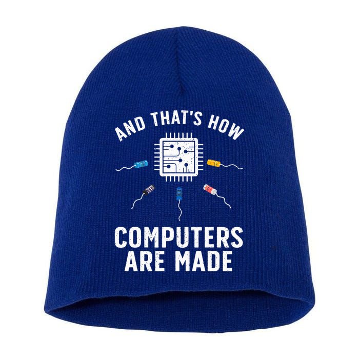 Funny Computer Engineer Design For Chip Resistor Short Acrylic Beanie
