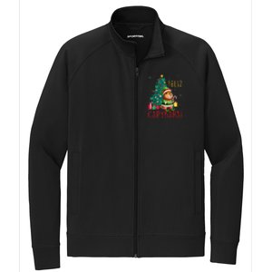 Feliz Capybara Elf Xmas Christmas Tree Checkered Candy Cane Stretch Full-Zip Cadet Jacket