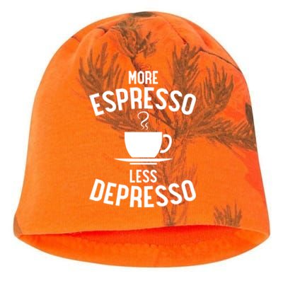 Funny Coffee Er Barista More Espresso Less Depresso Gift Kati - Camo Knit Beanie