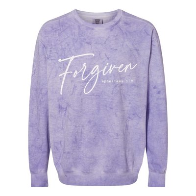 Forgiven Christian  Ephesians Scripture Based Colorblast Crewneck Sweatshirt