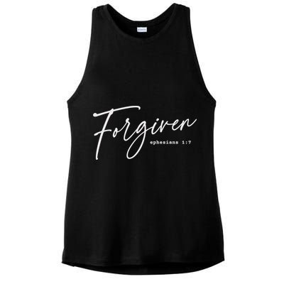 Forgiven Christian  Ephesians Scripture Based Ladies PosiCharge Tri-Blend Wicking Tank