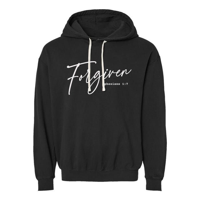 Forgiven Christian  Ephesians Scripture Based Garment-Dyed Fleece Hoodie