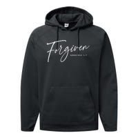 Forgiven Christian  Ephesians Scripture Based Performance Fleece Hoodie