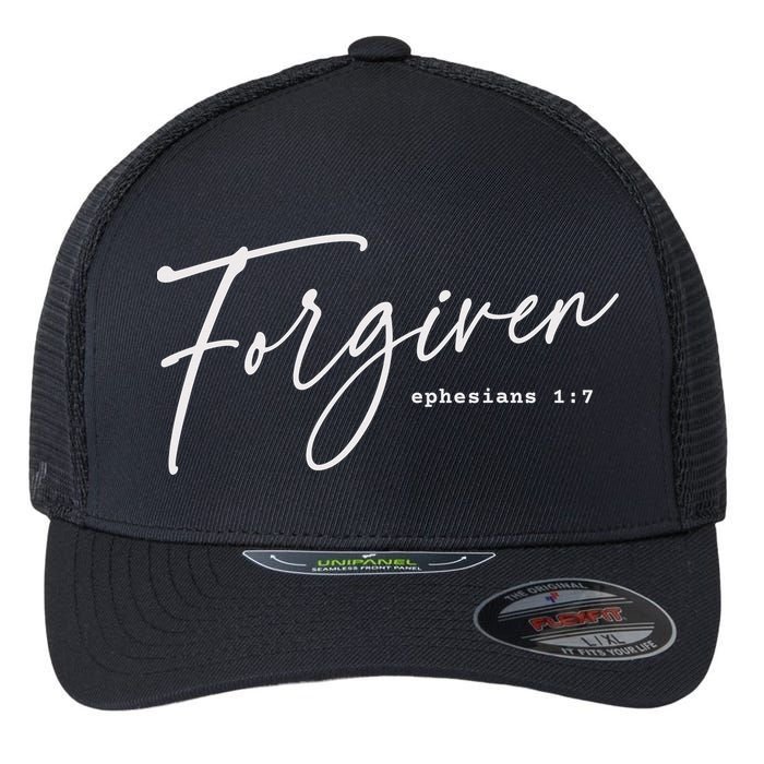 Forgiven Christian  Ephesians Scripture Based Flexfit Unipanel Trucker Cap