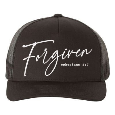 Forgiven Christian  Ephesians Scripture Based Yupoong Adult 5-Panel Trucker Hat