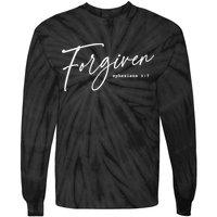 Forgiven Christian  Ephesians Scripture Based Tie-Dye Long Sleeve Shirt