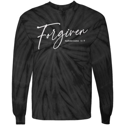 Forgiven Christian  Ephesians Scripture Based Tie-Dye Long Sleeve Shirt