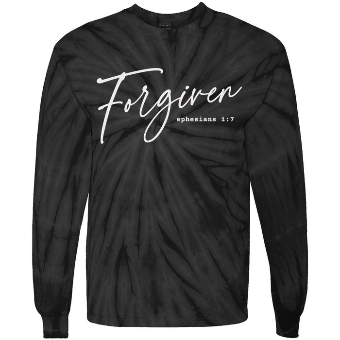 Forgiven Christian  Ephesians Scripture Based Tie-Dye Long Sleeve Shirt