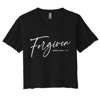 Forgiven Christian  Ephesians Scripture Based Crop Top