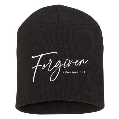 Forgiven Christian  Ephesians Scripture Based Short Acrylic Beanie