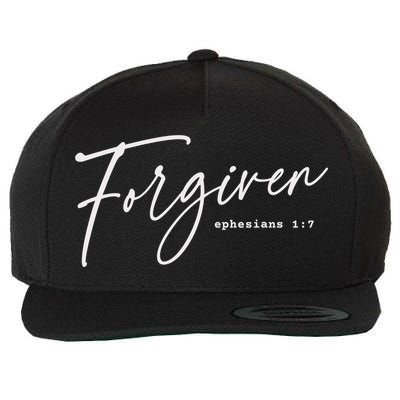 Forgiven Christian  Ephesians Scripture Based Wool Snapback Cap