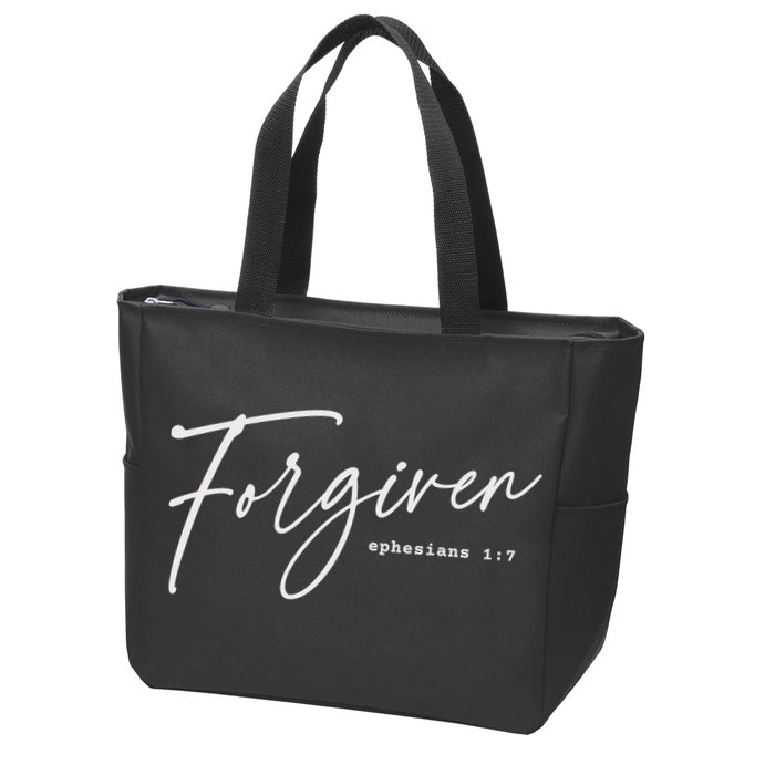 Forgiven Christian  Ephesians Scripture Based Zip Tote Bag
