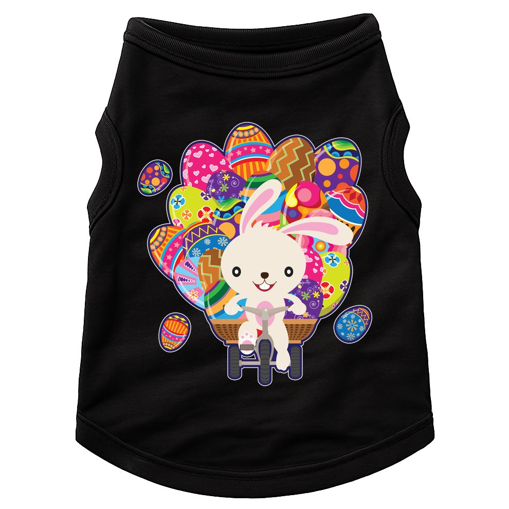 Funny Cute Easter Bunny On Bike Delivering Easter Eggs Doggie Tank