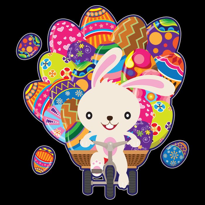 Funny Cute Easter Bunny On Bike Delivering Easter Eggs Impact Tech Backpack