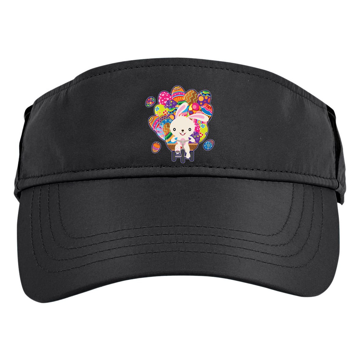 Funny Cute Easter Bunny On Bike Delivering Easter Eggs Adult Drive Performance Visor