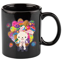 Funny Cute Easter Bunny On Bike Delivering Easter Eggs 11oz C Handle Ceramic Mug