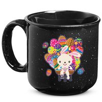 Funny Cute Easter Bunny On Bike Delivering Easter Eggs 15oz Campfire Ceramic Mug