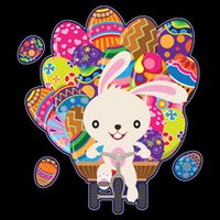 Funny Cute Easter Bunny On Bike Delivering Easter Eggs Flat Bill Trucker Hat