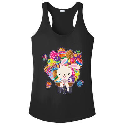 Funny Cute Easter Bunny On Bike Delivering Easter Eggs Ladies PosiCharge Competitor Racerback Tank