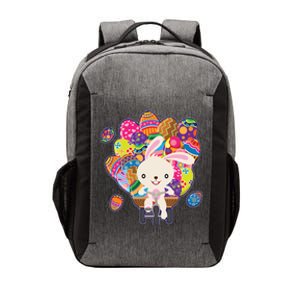 Funny Cute Easter Bunny On Bike Delivering Easter Eggs Vector Backpack