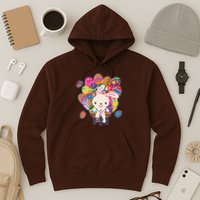 Funny Cute Easter Bunny On Bike Delivering Easter Eggs Hoodie