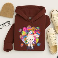 Funny Cute Easter Bunny On Bike Delivering Easter Eggs Hoodie