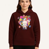 Funny Cute Easter Bunny On Bike Delivering Easter Eggs Hoodie