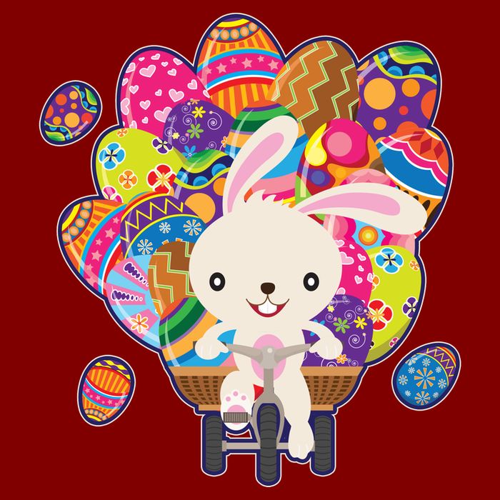 Funny Cute Easter Bunny On Bike Delivering Easter Eggs Hoodie