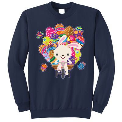 Funny Cute Easter Bunny On Bike Delivering Easter Eggs Sweatshirt