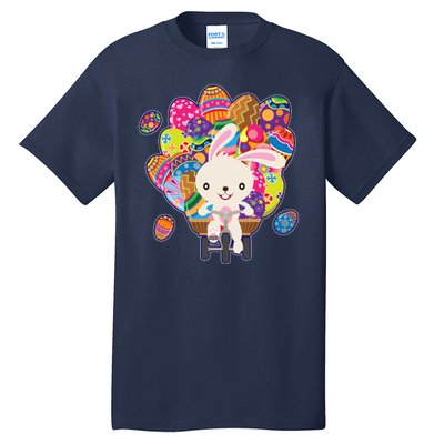 Funny Cute Easter Bunny On Bike Delivering Easter Eggs Tall T-Shirt