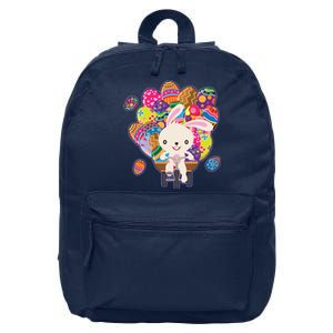 Funny Cute Easter Bunny On Bike Delivering Easter Eggs 16 in Basic Backpack