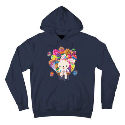 Funny Cute Easter Bunny On Bike Delivering Easter Eggs Tall Hoodie