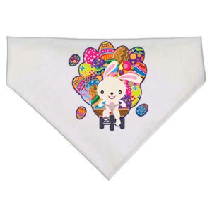 Funny Cute Easter Bunny On Bike Delivering Easter Eggs USA-Made Doggie Bandana