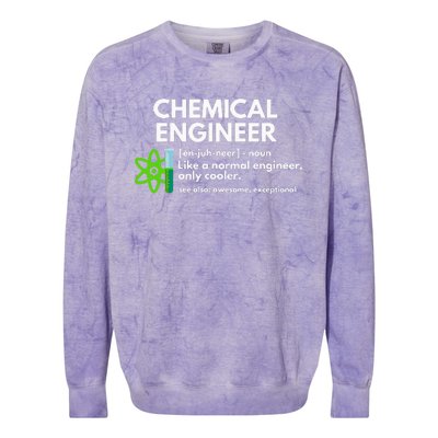 Funny Chemical Engineer Definition Engineering Colorblast Crewneck Sweatshirt