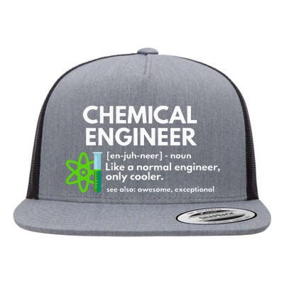 Funny Chemical Engineer Definition Engineering Flat Bill Trucker Hat