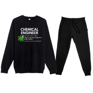 Funny Chemical Engineer Definition Engineering Premium Crewneck Sweatsuit Set