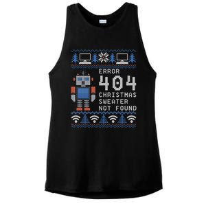 Funny Computer Error 404 Sweater Not Found Ugly Christmas Funny Gift Ladies PosiCharge Tri-Blend Wicking Tank