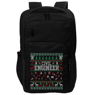 Funny Civil Engineer Ugly Christmas Gift Impact Tech Backpack