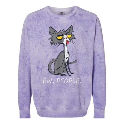 Funny Cat Ew People Meowy Cat Lovers Colorblast Crewneck Sweatshirt