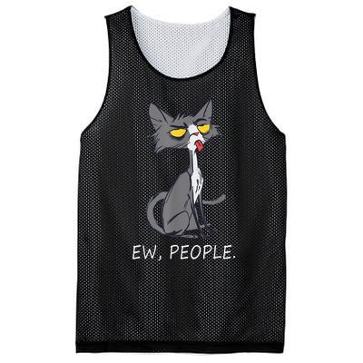 Funny Cat Ew People Meowy Cat Lovers Mesh Reversible Basketball Jersey Tank