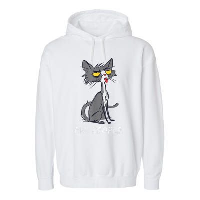 Funny Cat Ew People Meowy Cat Lovers Garment-Dyed Fleece Hoodie