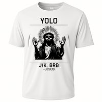 Funny Christian Easter Jesus Yolo Jk Brb Cooling Performance Crew T-Shirt
