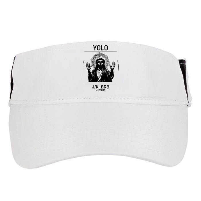 Funny Christian Easter Jesus Yolo Jk Brb Adult Drive Performance Visor
