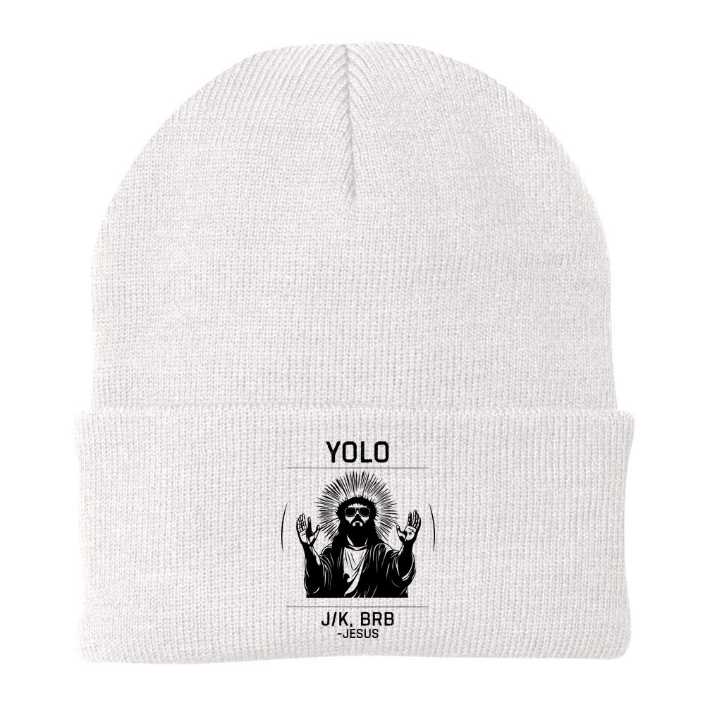 Funny Christian Easter Jesus Yolo Jk Brb Beanie