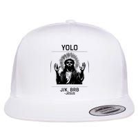 Funny Christian Easter Jesus Yolo Jk Brb Flat Bill Trucker Hat