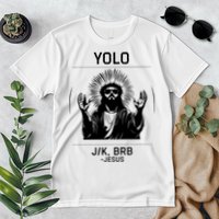 Funny Christian Easter Jesus Yolo Jk Brb Premium T-Shirt